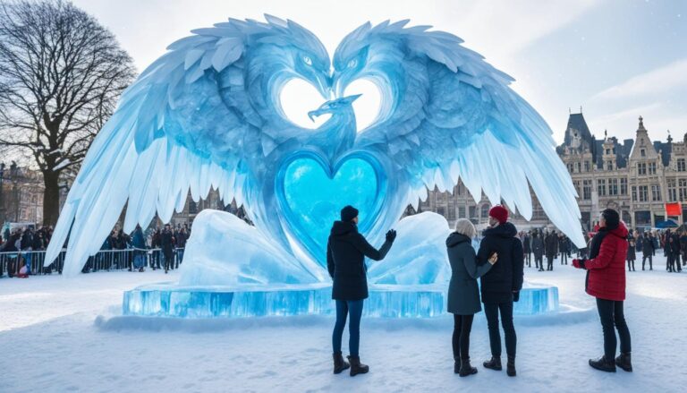 How to say I Love You humorously at Snow and Ice Sculpture Festival (Belgium)